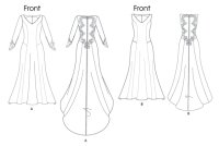B5779 Damen Schleppe Kleid, Butterick