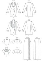 B6108 Jackett Shirt Lätzchen Kragen Schal, Butterick