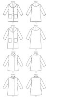 B6107 Mantel Damen Kragen Schal, Butterick