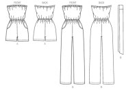 B6010 Damen Overall Einteiler Schärpe, Butterick