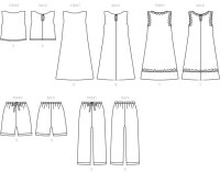 B3860 Top Hose Shorts Kleid Plus, Butterick