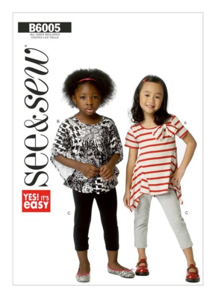 B6005 Mädchen Leggings Pullover Top, Butterick