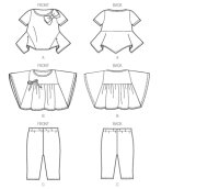 B6005 Mädchen Leggings Pullover Top, Butterick
