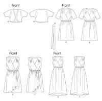 B5764 Damen Gürtel Kleid Jäckchen, Butterick