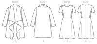 B6244 Damen Mantel Kragen Kleid, Butterick