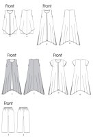B5655 Damen Top Hose Kleid, Butterick