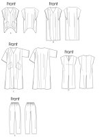 B5652 Damen Top Hose Caftan Overall Kleid, Butterick