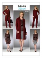 B6258 Damen Shirt Top Hose Gürtel Kleid, Butterick