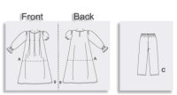 B4005 Mädchen Top Nachtkleidchen Hose, Butterick
