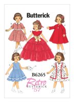 B6265 Retro Mantel Kleid Puppe Jackett, Butterick