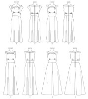 B6130 Damen Kragen Kleid Overall, Butterick