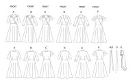 B5030 Damen Gürtel Kleid Schärpe, Butterick