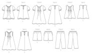 B4176 Mädchen Hose Shorts Kleid Top, Butterick