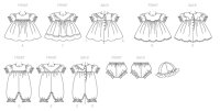 B4110 Kinder Kleid Overall Höschen Hut, Butterick