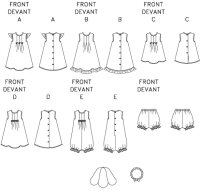 B3405 Kinder Top Strinband Kleid Höschen Hut, Butterick