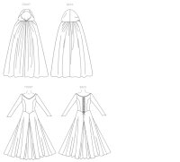 B4377 Prinzessin Cape Kleid, Butterick
